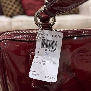 Coach Burgundy Patent Leather Satchel